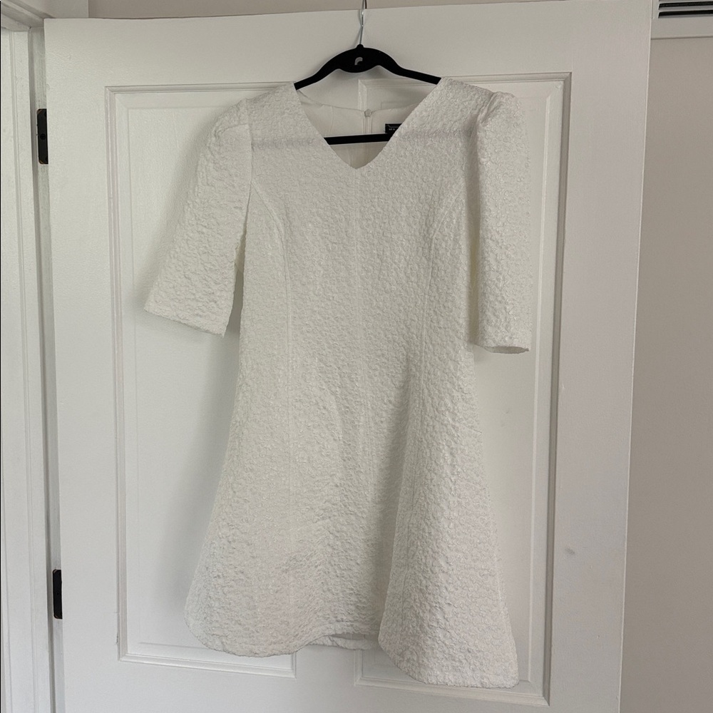 Elegant White Textured Dress